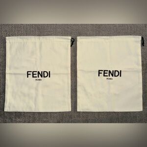 Fendi Cream Dust Shoe Cover Drawstring Bags